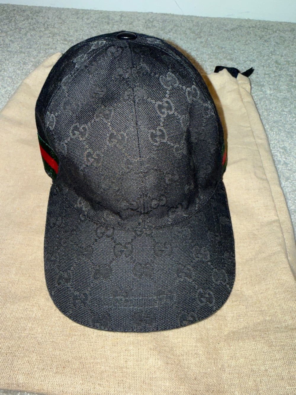 Men’s Gucci Black Monogram baseball cap size L - Picture 2 of 6